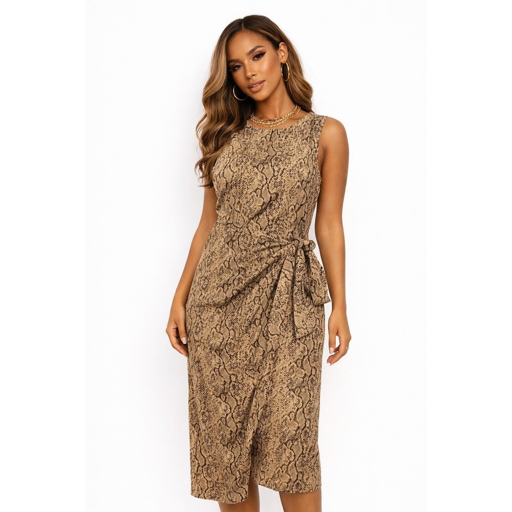 Sage Harbor Wrap Dress Women's Size 18 Snake Print Sleeveless Dress